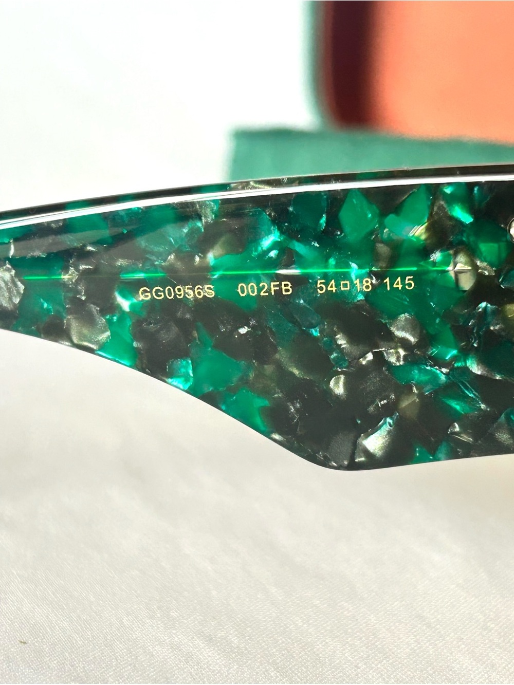 Gucci GG0956S 001 Oversized Black & Green Frame Sunglasses w Green Lenses - Picture 9 of 13